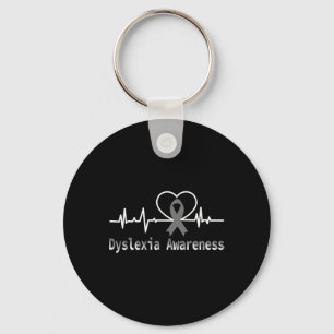 Porte-clés Sensibilisation Battement de coeur Soutien dyslexi
