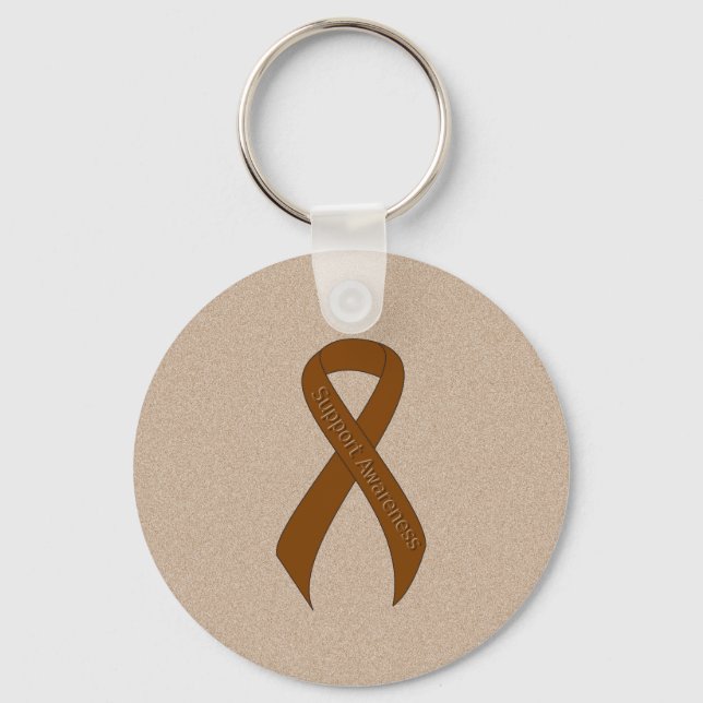Porte-clés Sensibilisation Brown au soutien du carbone (Recto)