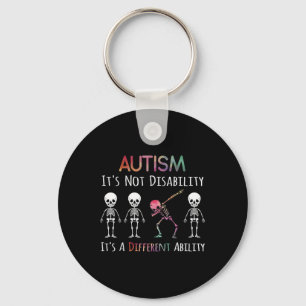 Porte-clés Sensibilisation sur l'autisme Dabbing Skull Autism