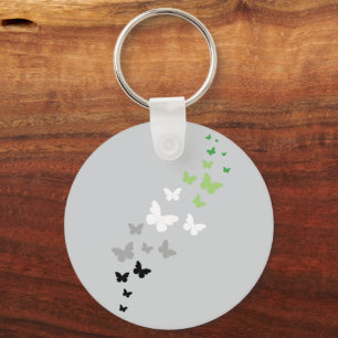 Porte-clés Sentier papillon de la fierté aromantique