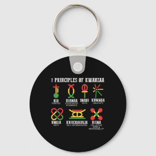 Porte-clés Sept Principes De Kwanzaa Fier Africain-Américain