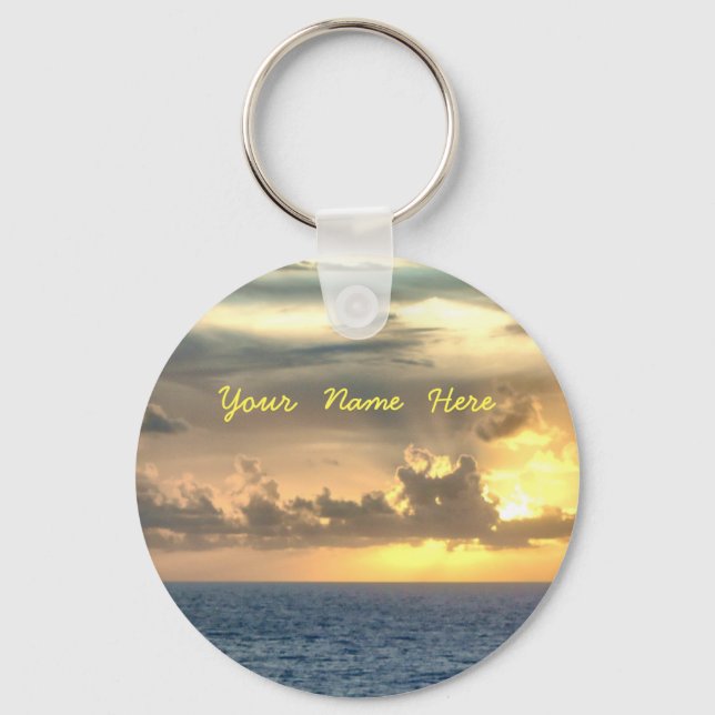 Porte-clés Serene Sunrise Personnalisé (Recto)