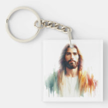 Serene Watercolor Jesus Christ Portrait – Spiritua