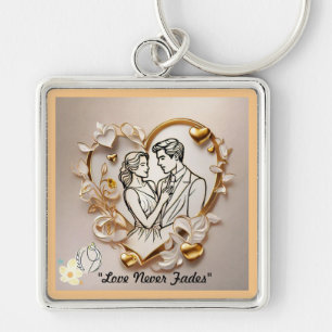 Porte-clés "Sérénité romantique trouvée"