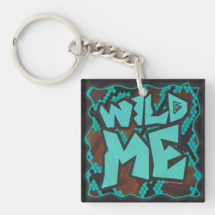 Porte-clés Serpent Wild Me Impression Brown et Turquoise
