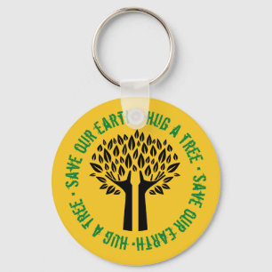 Porte-clés Serrer un arbre sauver notre terre