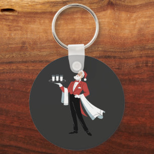 Porte-clés Serveuse de Noël Santa Serveuse Noël 