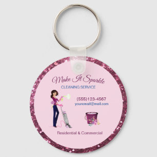 Porte-clés Service De Nettoyage De Cartoon Cartoon Sparkle
