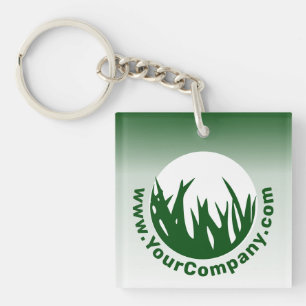 Porte-clés Service d'entretien de pelouse Green White Logo WW