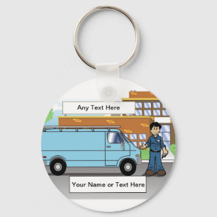 Porte-clés Service Van Blue, entrepreneur - Cartographie masc