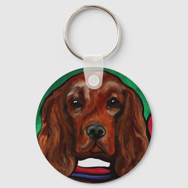 Porte-clés Setter rouge irlandais (Recto)