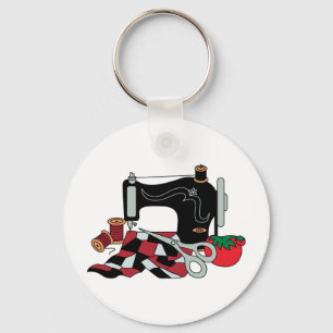 Porte-clés Sewing Machine and Quilt