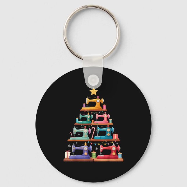 Porte-clés Sewing Machine Christmas Tree Lights Santa Hat Xma (Recto)