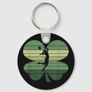 Porte-clés Shamrock de volleyball Retro Patricks Day Femmes H