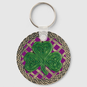 Porte-clés Shamrock Et Noeuds Celtiques Porte - clé Violet