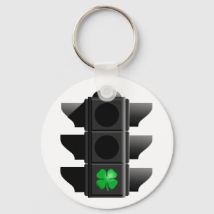 Porte-clés shamrock vert.