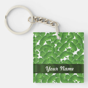 Porte-clés Shamrocks irlandais verts personnalisés