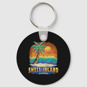 Porte-clés Shell Island Florida Vintage Souvenir dénudé