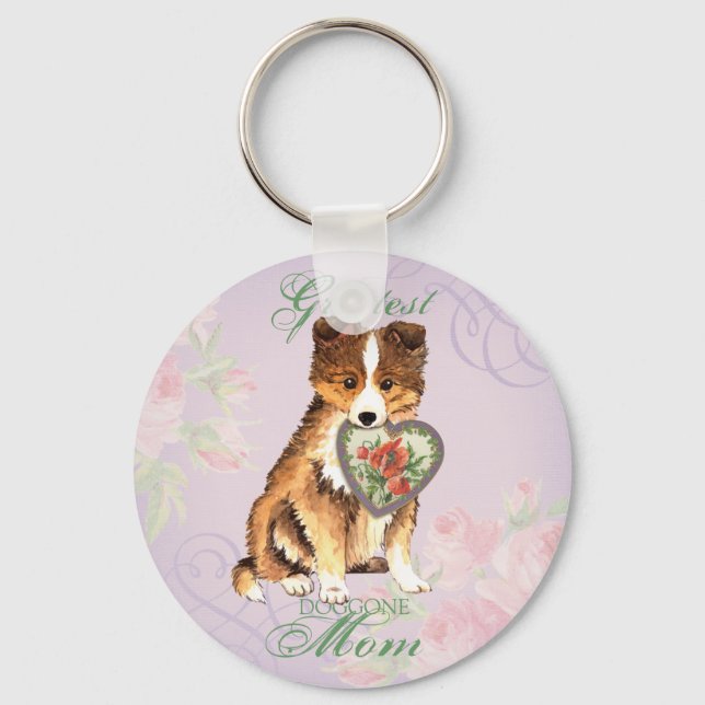Porte-clés Sheltie Heart Maman (Recto)