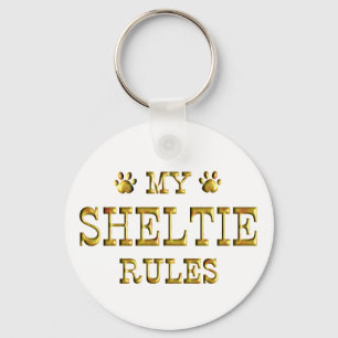 Porte-clés Sheltie ordonne l'or