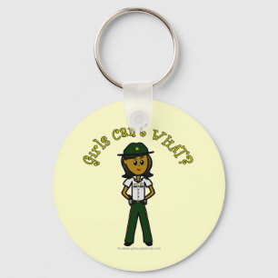 Porte-clés Sheriff femme sombre en uniforme vert
