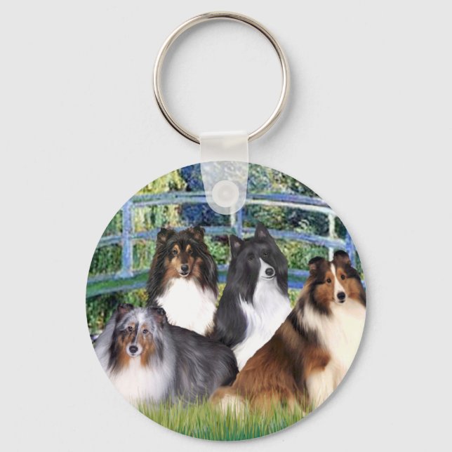Porte-clés Shetland Sheepdog (quatre) - Pont (Recto)