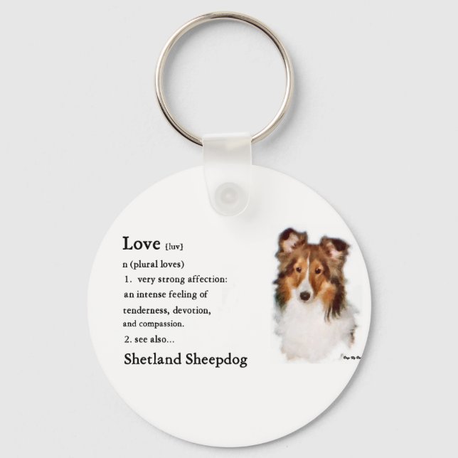 Porte-clés Shetland Sheepdog Sheltie Cadeaux (Recto)