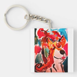 Porte-clés Shiba Inu cherry Japen blossom 