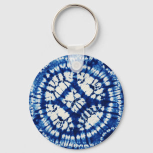 Porte-clés Shibori Tie Dye Mer du Sud Indigo Batik