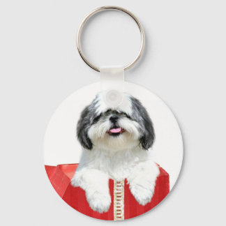 Porte-clés Shih Tzu cadeau de Noël