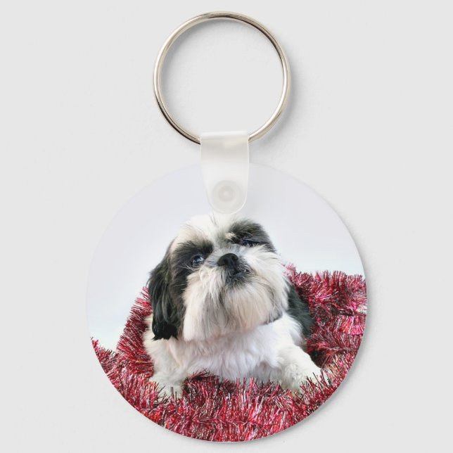 Porte-clés Shih Tzu Noël (Recto)