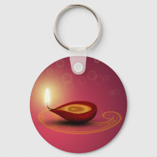 Porte-clés Shiny Happy Diwali Diya - Porte - clé