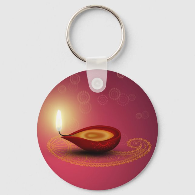 Porte-clés Shiny Happy Diwali Diya - Porte - clé (Recto)