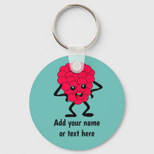 Porte-clés Shouty Raspberry - funny angry fruit guy on custom