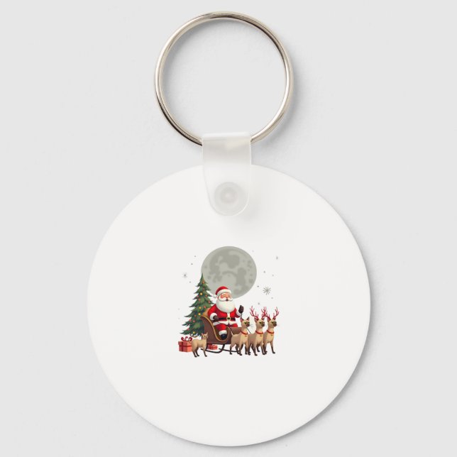 Porte-clés Siamese Reindeer Christmas Siamese Cat Lover Gifts (Recto)