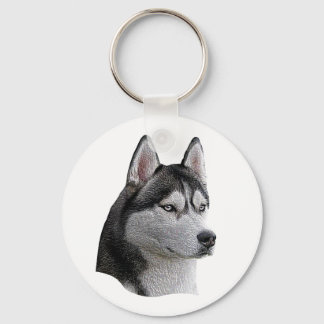 Porte-clés Siberian Husky - Image Stylisée - Ajouter Votre Te