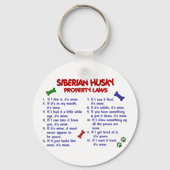 Porte-clés SIBÉRIAN HUSKY Lois immobilières 2 (Recto)