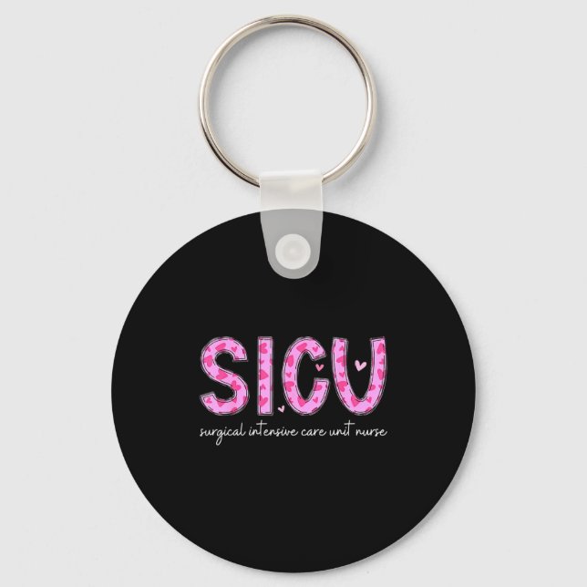 Porte-clés Sicu Nurse Heart Valentines Day Surgical Intensive (Recto)