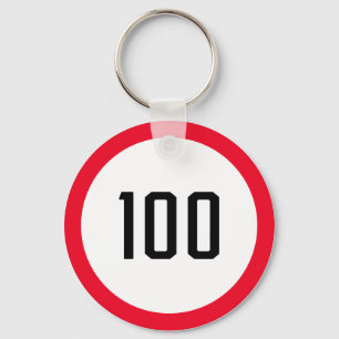 Porte-clés Signal de circulation routière ronde à 100 vitesse
