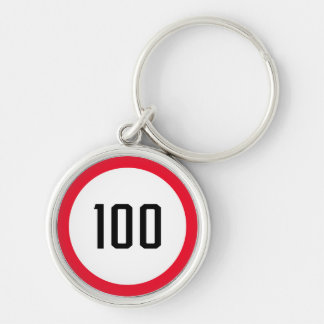 Porte-clés Signal de circulation routière ronde à 100 vitesse