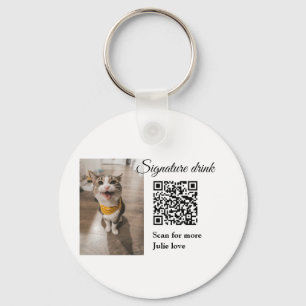 Porte-clés Signature boisson scanner QR code ajouter le nom d