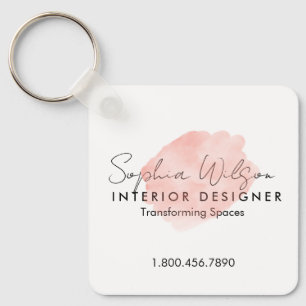 Porte-clés Signature Elégante Professionnelle Aquarelle