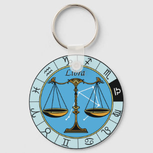 Porte-clés signe astrologique du zodiaque de la bibliothèque