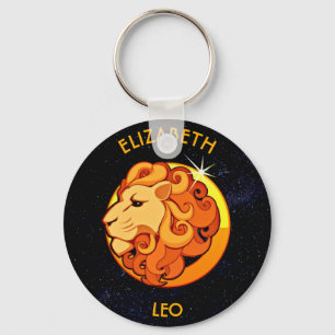 Porte-clés Signe d'anniversaire de zodiaque de Lion avec
