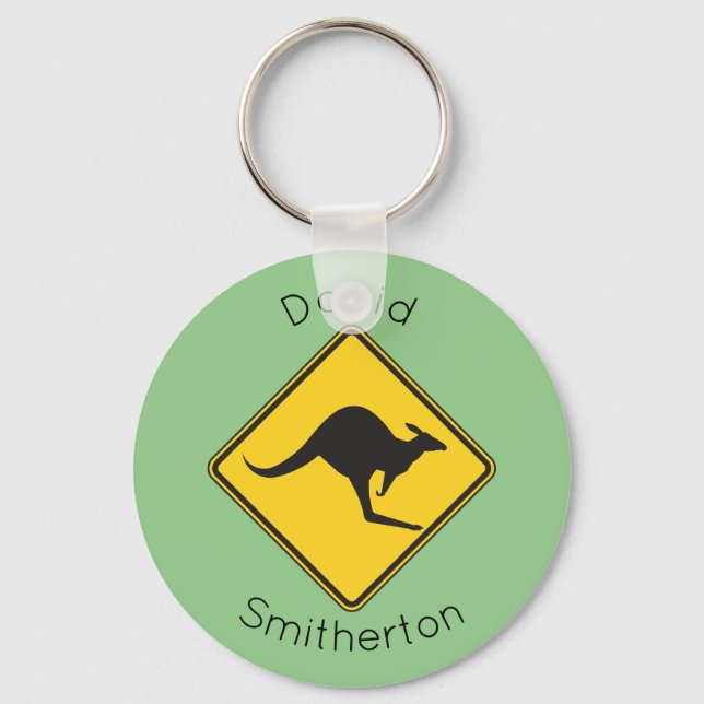 Porte-clés SIGNE D'Avertissement Kangaroo Cadeau Porte - clé  (Recto)