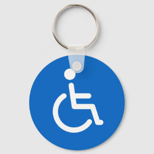 Porte-clés Signe handicapé ou bleu handicapé et blanc de