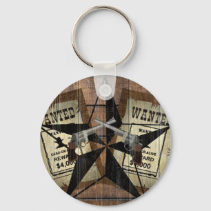 Porte-clés SIGNE Recherché Rustique Texas Star Western Double