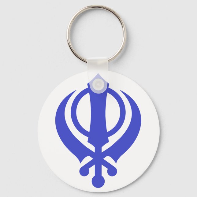 Porte-clés Sikh Khanda bleu (Recto)