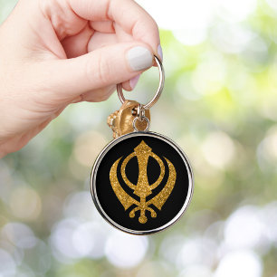 Porte-clés Sikh Khanda "Sans peur et libre"