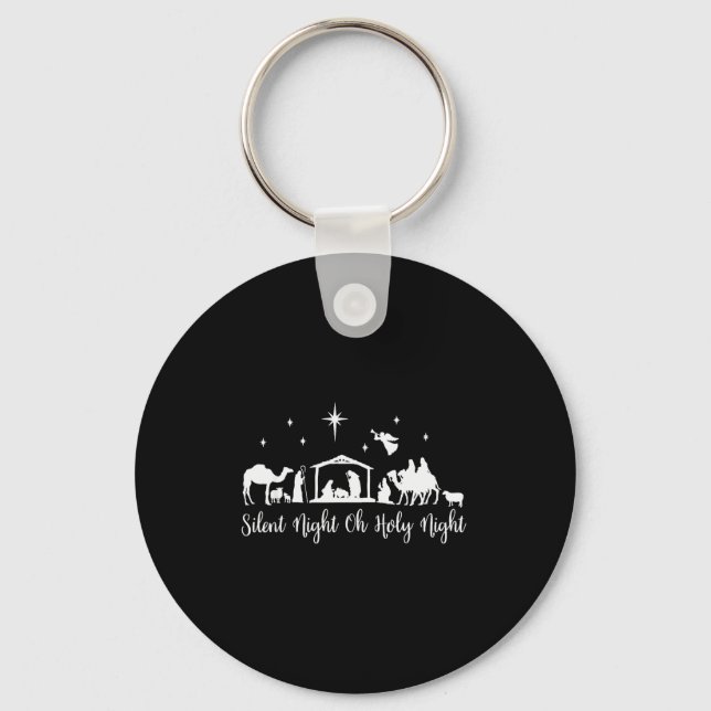 Porte-clés Silent Night Holy Night Nativity Scene Religious C (Recto)